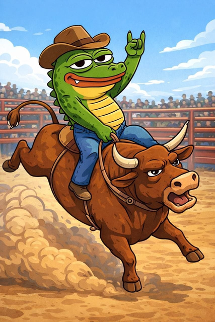 Pepe-style cowboy artwork representing the playful side of $CROPE