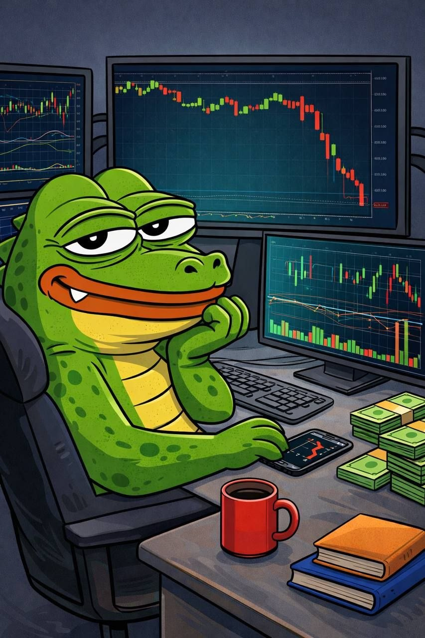 Pepe-style trader artwork highlighting the market culture around $CROPE